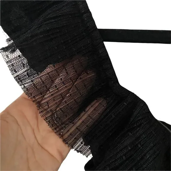 For Love & Lemons Claire Off The Shoulder Mini Dress Black Size Large - Picture 7 of 10